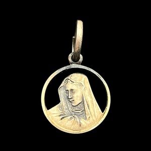 Catholic Virgin Mary Sterling silver Vior Italy pendant for necklace vintage